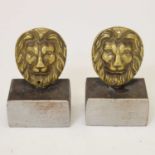 Pair of antique cast lion mask mounts
