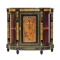 19th century style ebonised and gilt metal mounted credenza