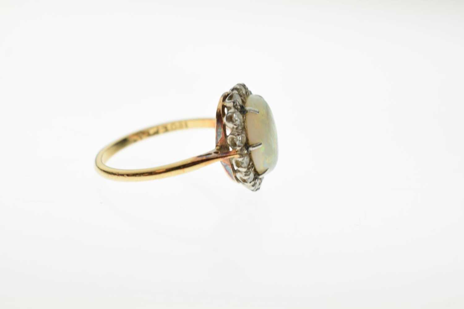 Opal and diamond cluster ring - Image 6 of 7