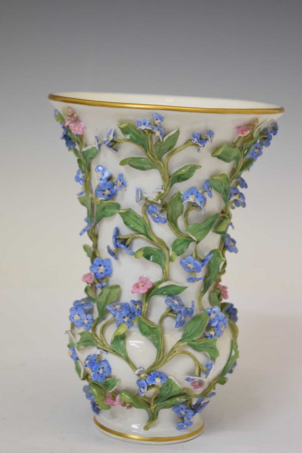 Meissen floral encrusted porcelain vase - Image 2 of 6