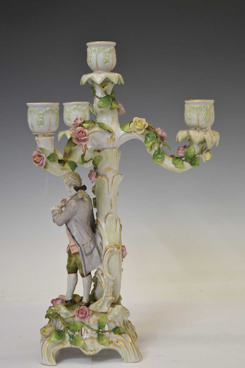 Pair of German porcelain candelabras - Image 9 of 9