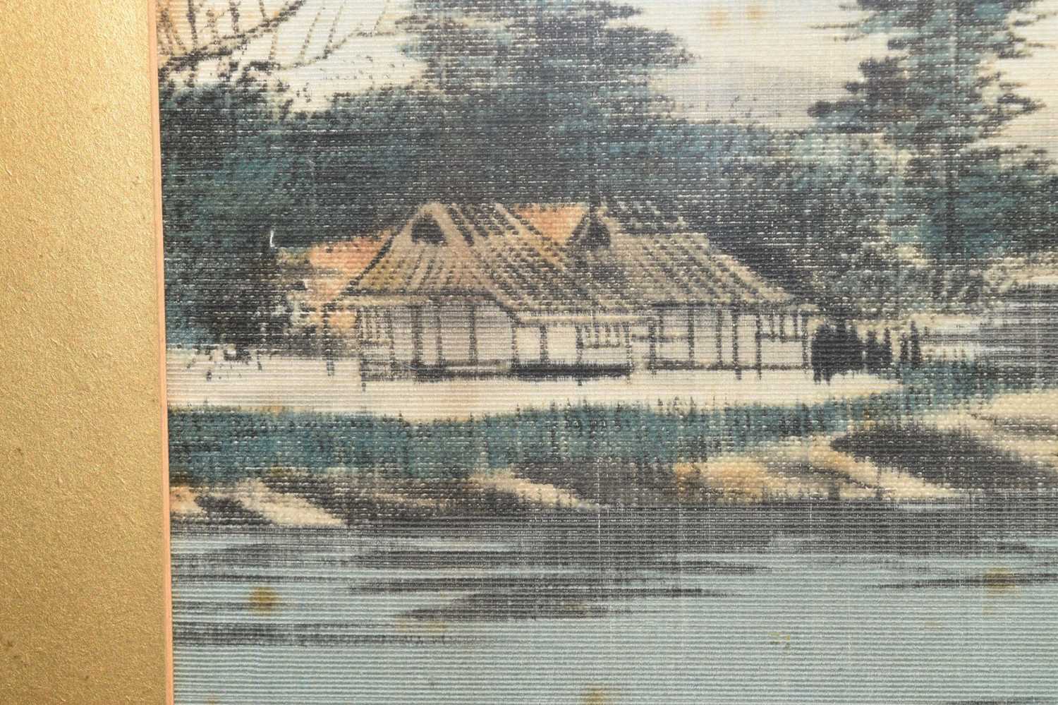 Early 20th century Japanese folding table screen with view of Mount Fuji - Image 6 of 33