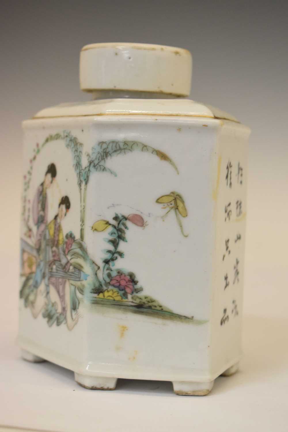 Chinese Canton Famille Rose porcelain tea caddy - Image 3 of 17