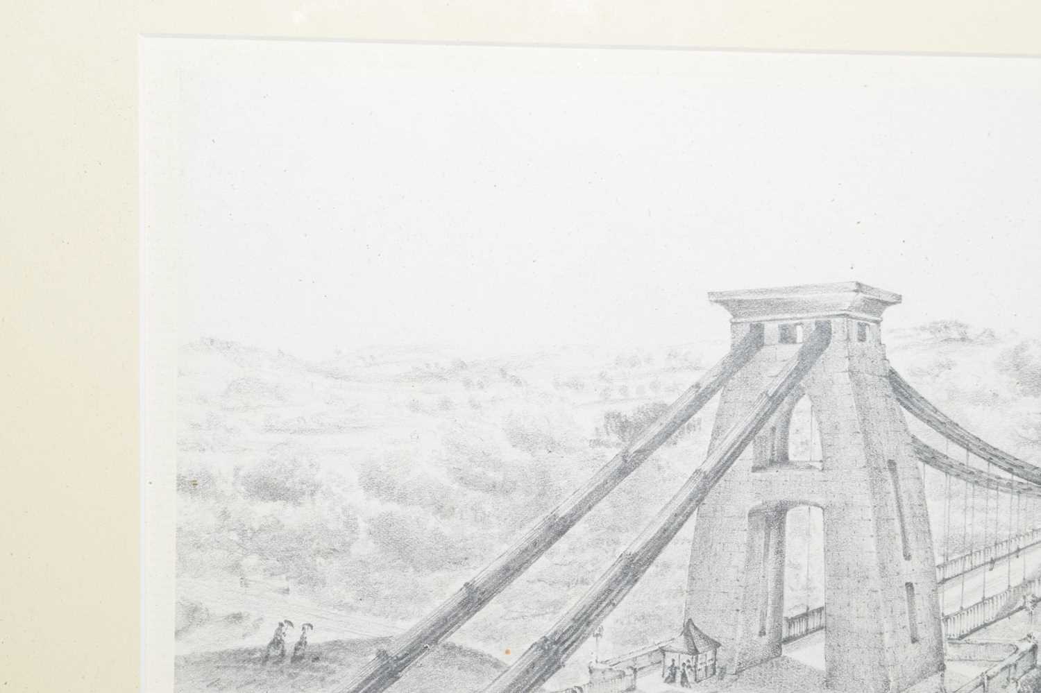 19th century English school - Pencil sketch of the Clifton Suspension Bridge - Image 3 of 8