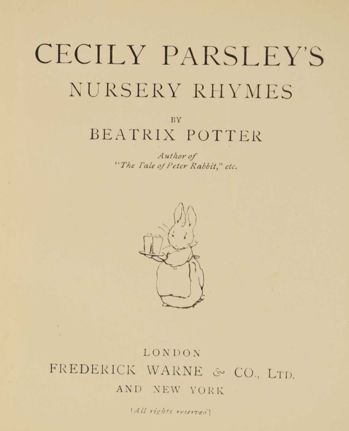 Potter, Beatrix - 'Cecily Parsley's Nursery Rhymes' - First edition - Image 9 of 23