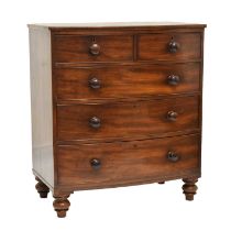 Early 19th century mahogany bowfront chest of drawers