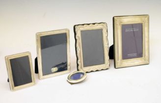 Five silver mounted easel photograph frames