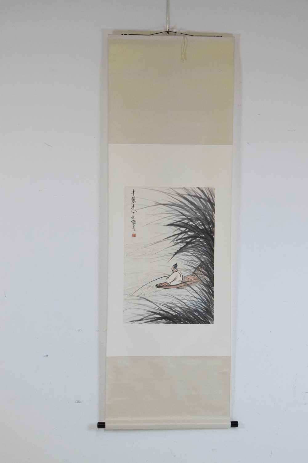 Zhang Shanzi, (1882-1940) - Chinese watercolour scroll painting - Image 2 of 12