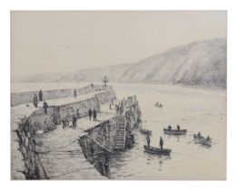 Rowland Langmaid (1897-1956) - Signed etching - 'Clovelly'