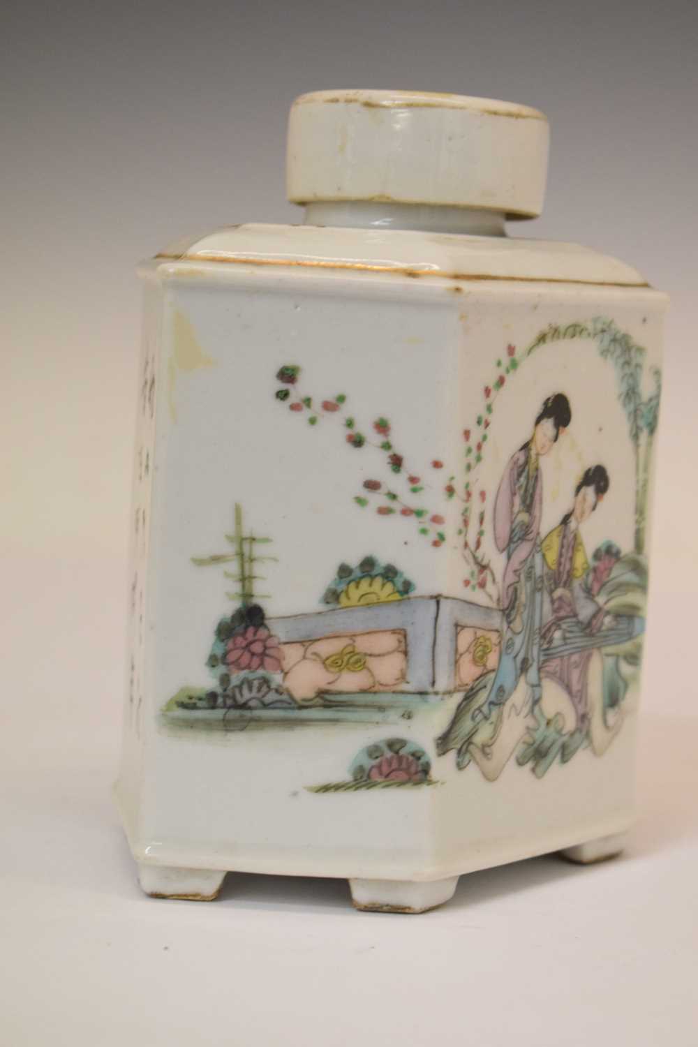 Chinese Canton Famille Rose porcelain tea caddy - Image 7 of 17