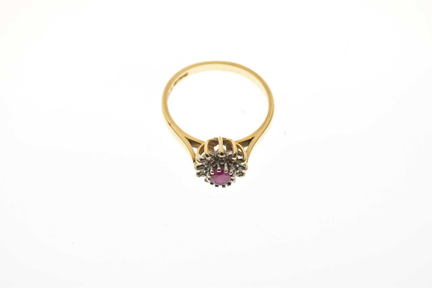 18ct gold, ruby and diamond cluster ring - Image 6 of 7
