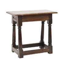 Part 17th century oak 'Joynt' stool