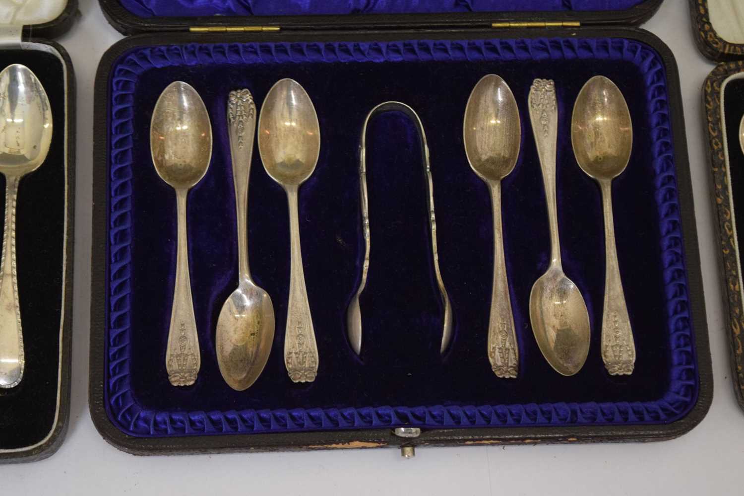 Three cased silver teaspoon sets - Bild 4 aus 14