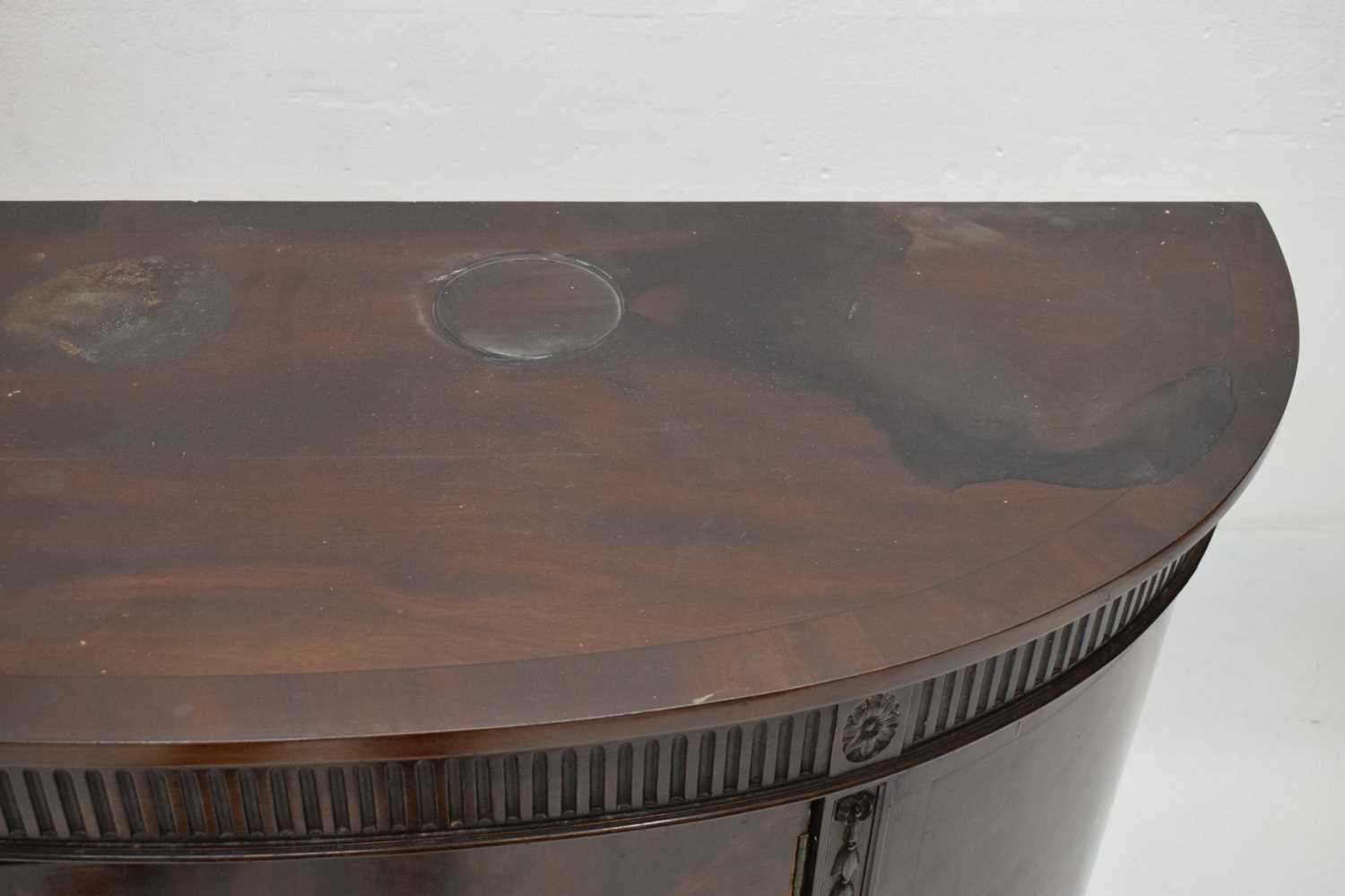 Pair of 1920s inlaid mahogany demi-lune side cabinets in the Adam Revival taste - Image 13 of 15