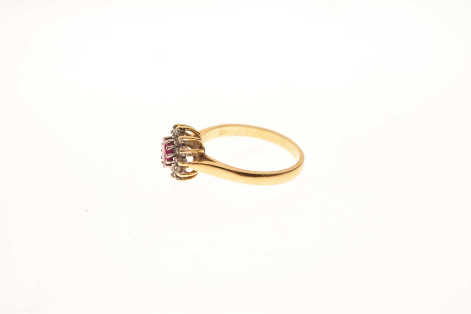 18ct gold, ruby and diamond cluster ring - Image 5 of 7
