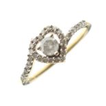 9ct gold diamond set heart-shaped ring