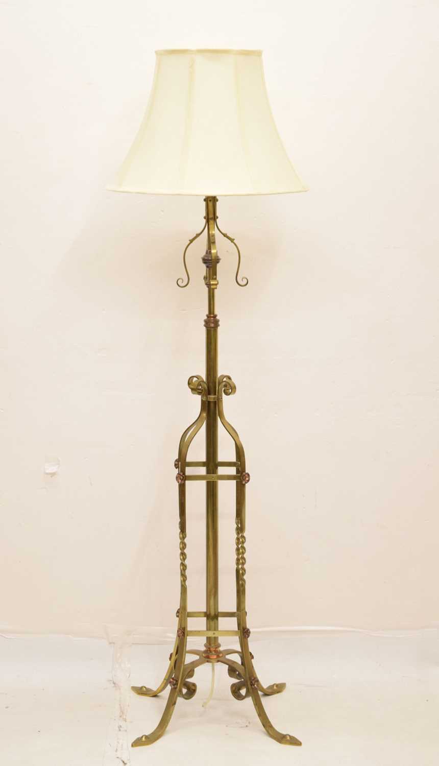 Early 20th century brass standard lamp