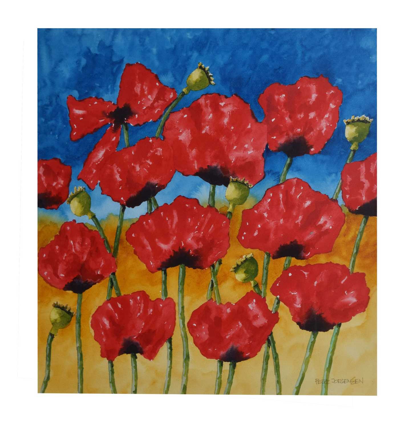 Peter Jorgensen - Watercolour - Poppies