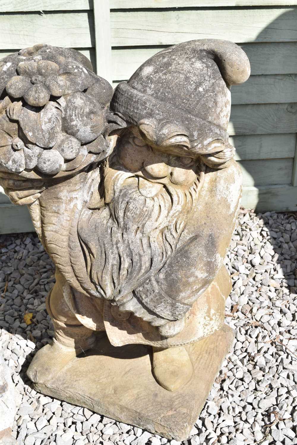 Group of three composition stone garden ornaments of gnomes - Image 4 of 5