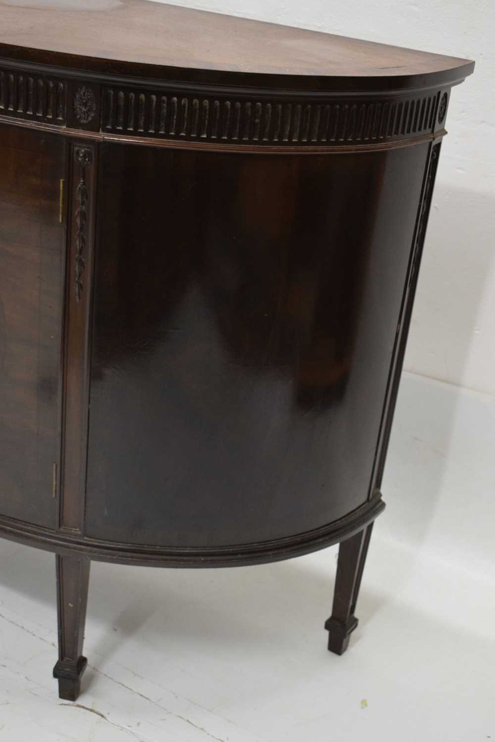 Pair of 1920s inlaid mahogany demi-lune side cabinets in the Adam Revival taste - Image 4 of 15