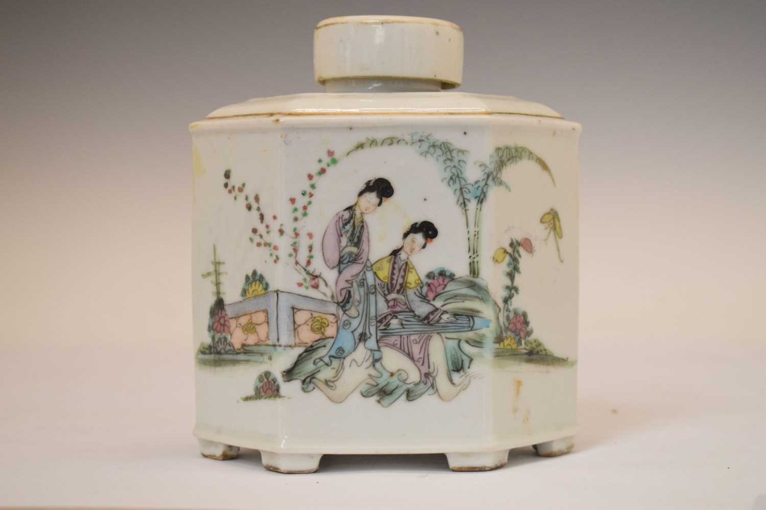 Chinese Canton Famille Rose porcelain tea caddy - Image 2 of 17