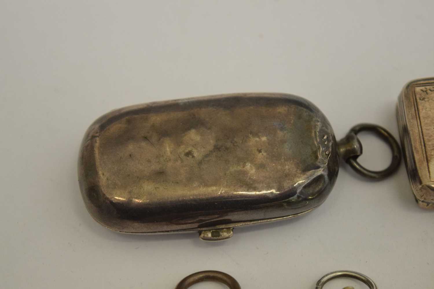 Four silver sovereign and coin cases and a George III silver vinaigrette - Image 6 of 12