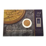 Royal Mint Elizabeth II 2000 gold half sovereign in presentation pack