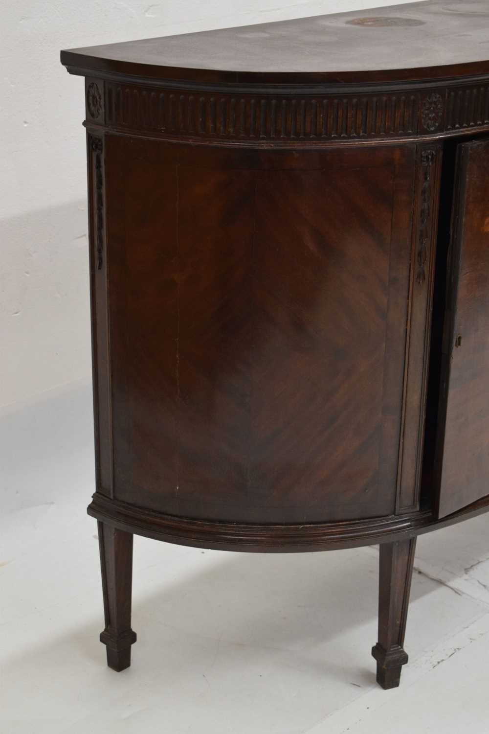 Pair of 1920s inlaid mahogany demi-lune side cabinets in the Adam Revival taste - Image 10 of 15