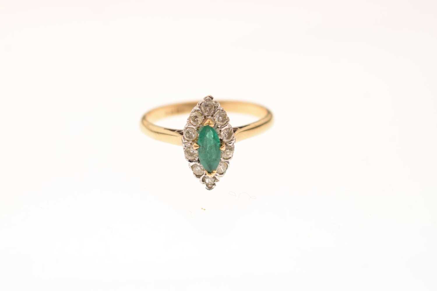 Emerald and diamond 18ct gold cluster ring - Image 6 of 6