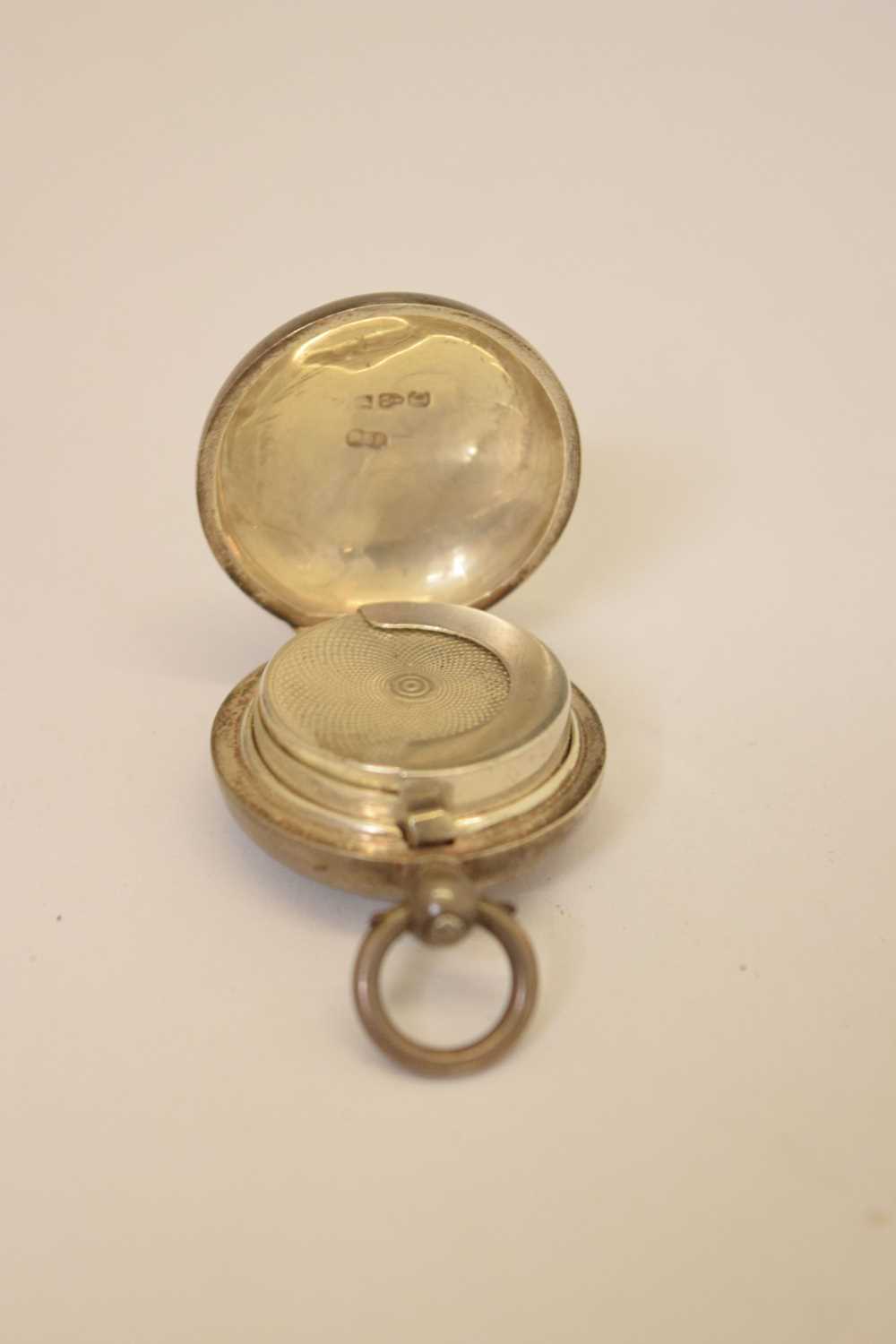 Four silver sovereign and coin cases and a George III silver vinaigrette - Image 9 of 12