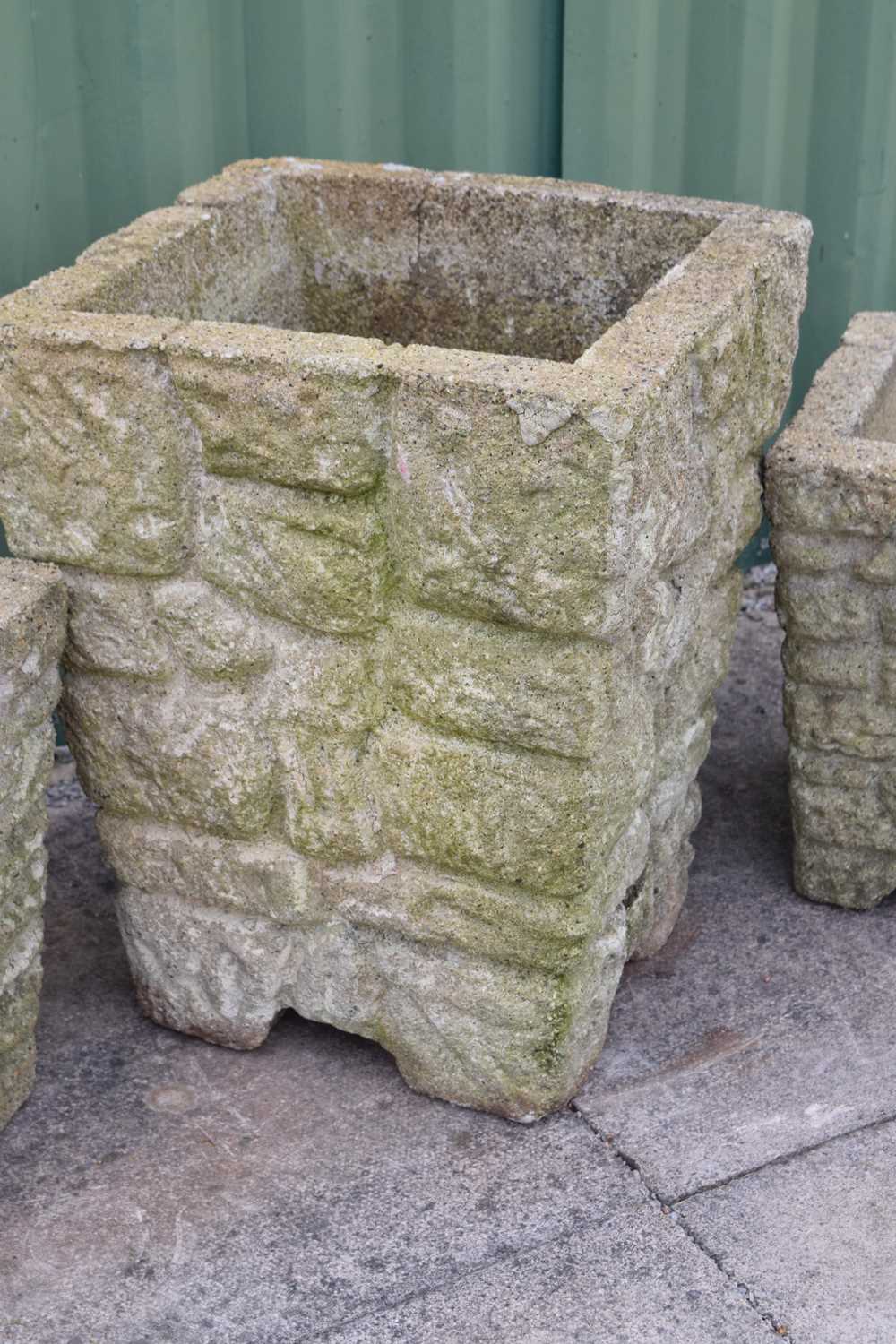 Three reconstituted stone garden planters - Image 2 of 4