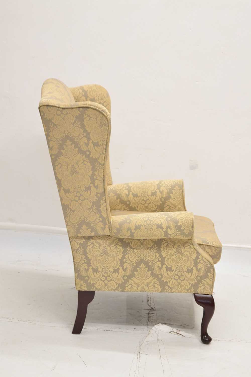 Modern reproduction wingback chair - Image 3 of 6