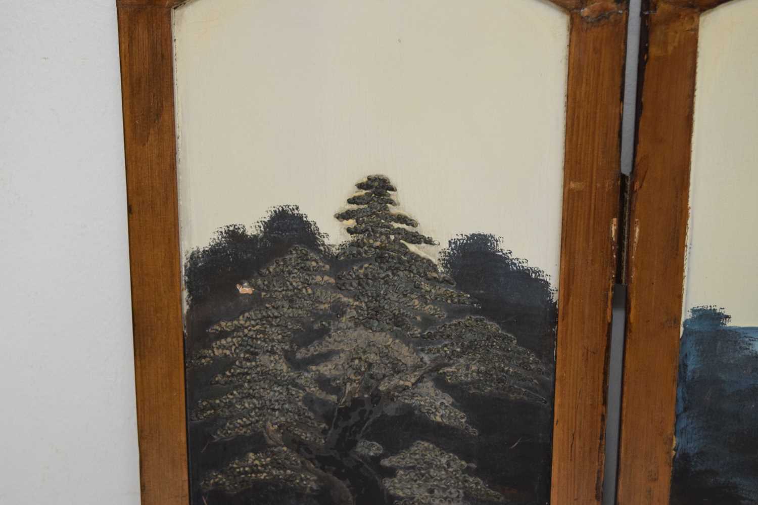 Early 20th century Japanese folding table screen with view of Mount Fuji - Image 14 of 33