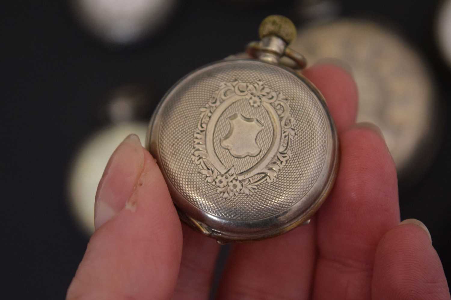 Victorian silver cased open-face pocket watch and assorted fob watches - Image 9 of 12