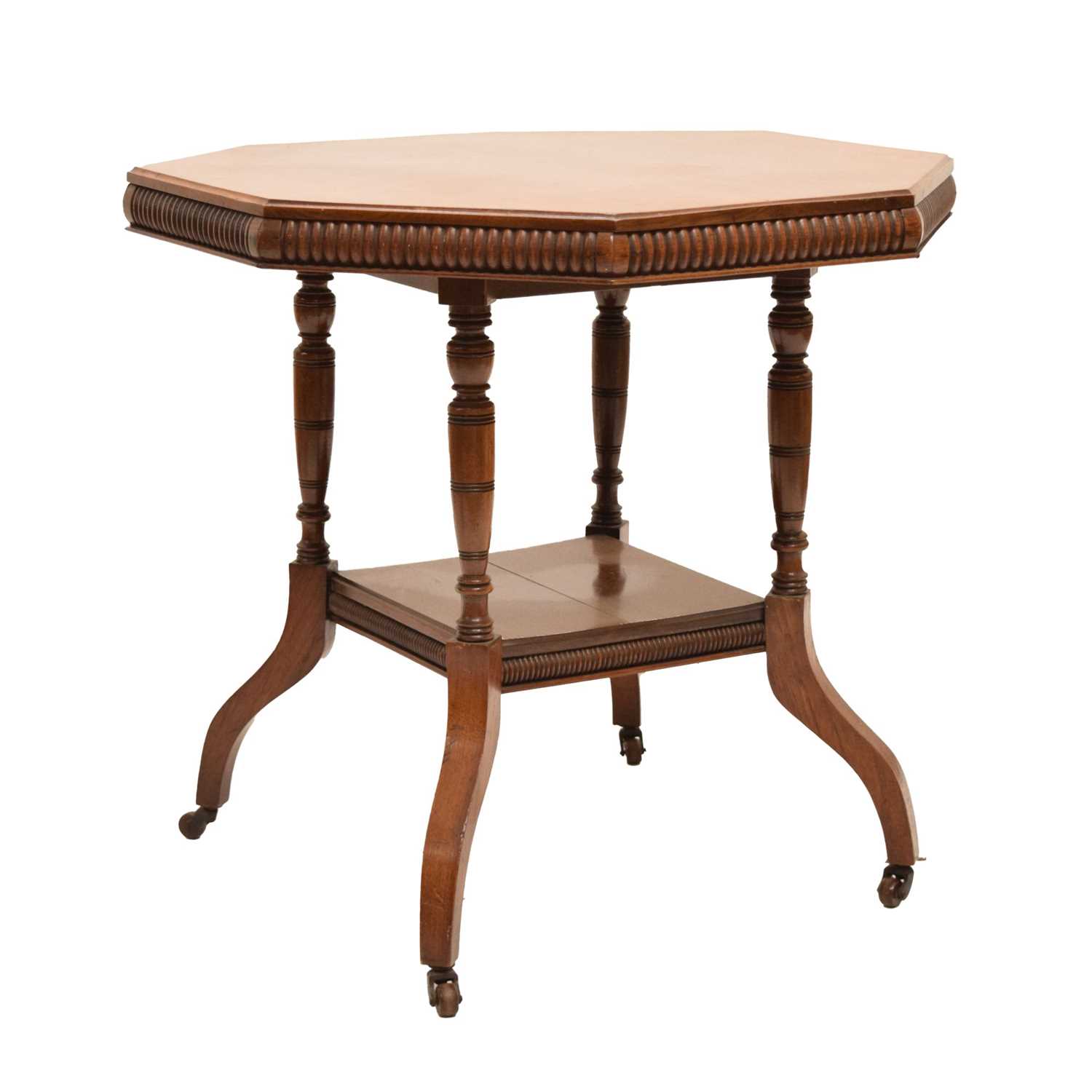 Late Victorian / Edwardian oak octagonal occasional table