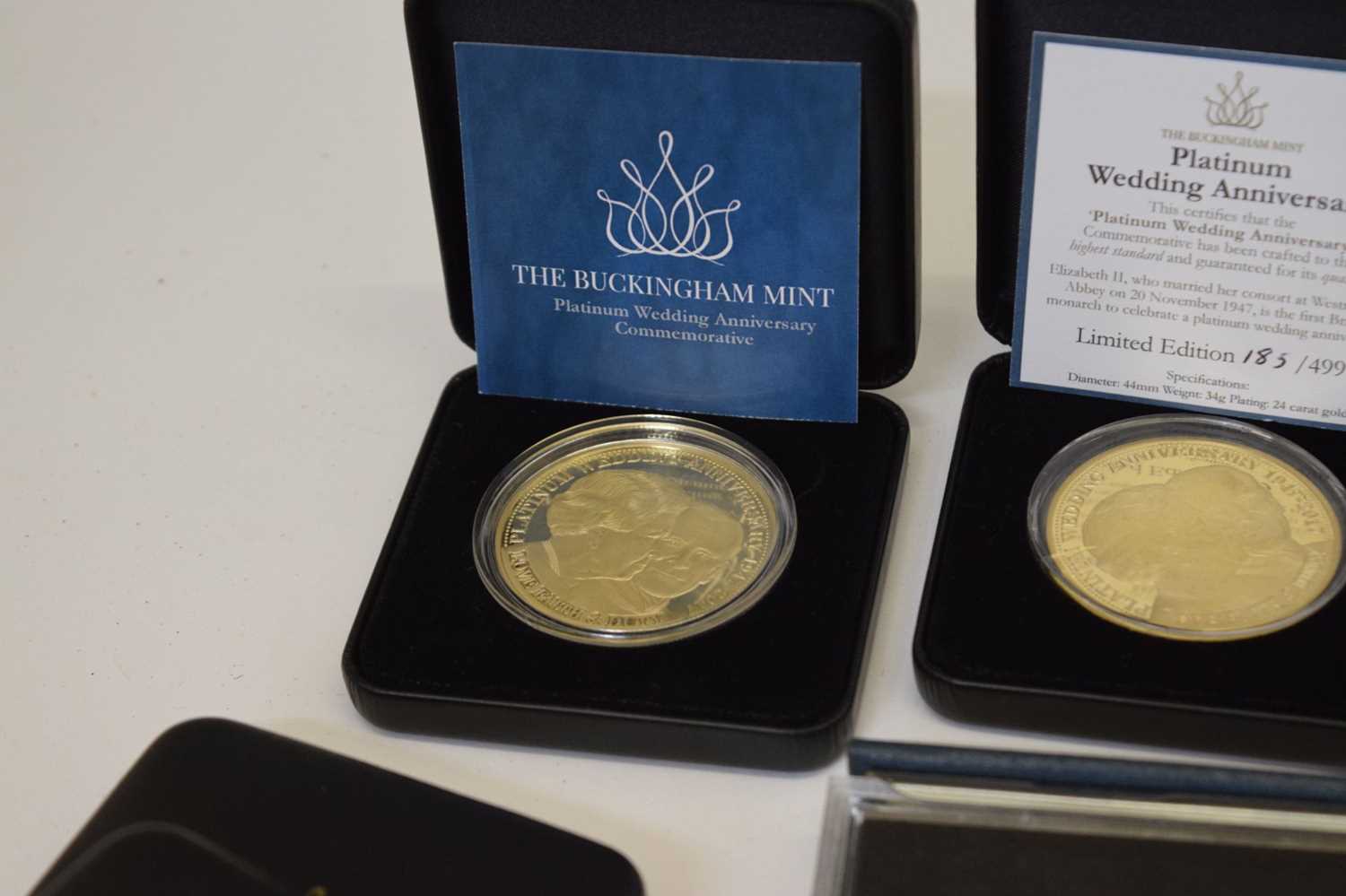 Five Royal Mint year packs, six Buckinghamshire Mint gilt medallions, etc - Image 4 of 8