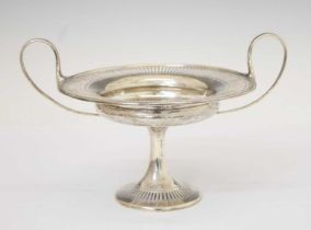 Edward VII silver twin handled pedestal comport