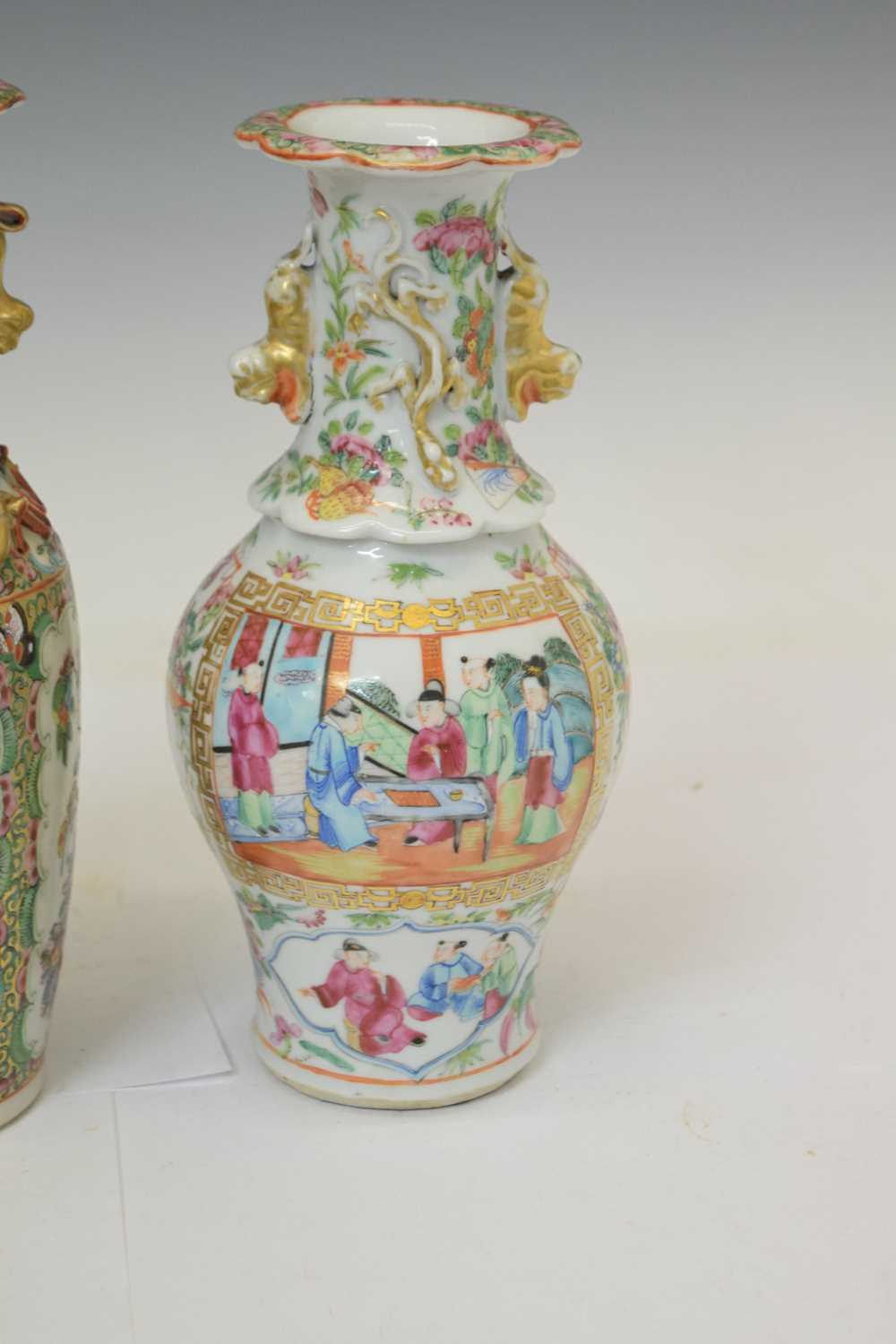 Two Chinese Famille Rose porcelain vases - Image 2 of 11