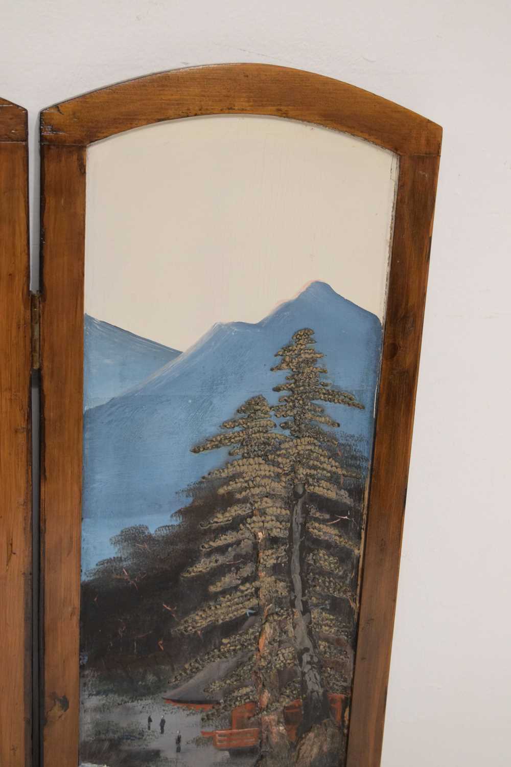 Early 20th century Japanese folding table screen with view of Mount Fuji - Image 19 of 33