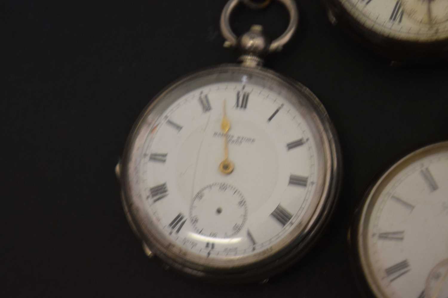 Edwardian silver cased open-face pocket watch - Image 5 of 11