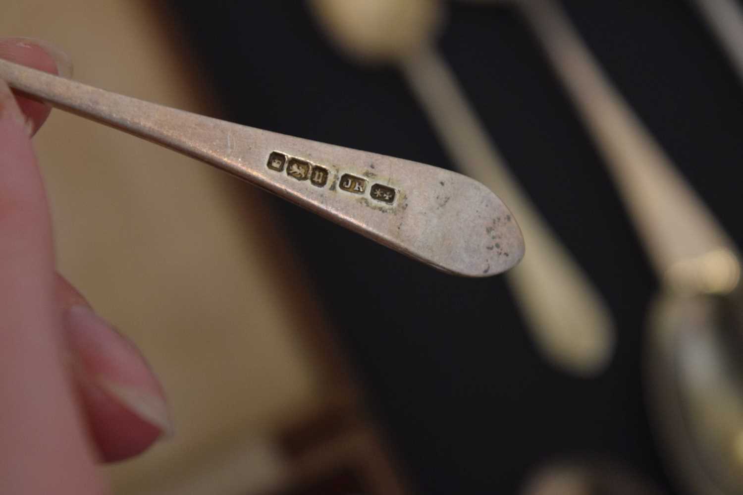 Quantity of silver teaspoons and condiment spoons, etc - Image 11 of 12