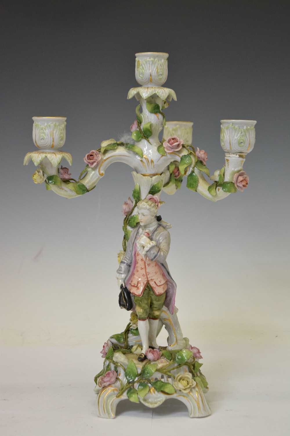 Pair of German porcelain candelabras - Image 6 of 9