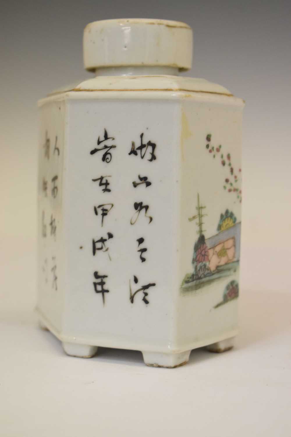 Chinese Canton Famille Rose porcelain tea caddy - Image 6 of 17
