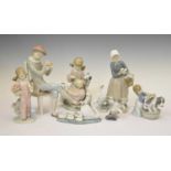 Lladro - Group of seven porcelain figures