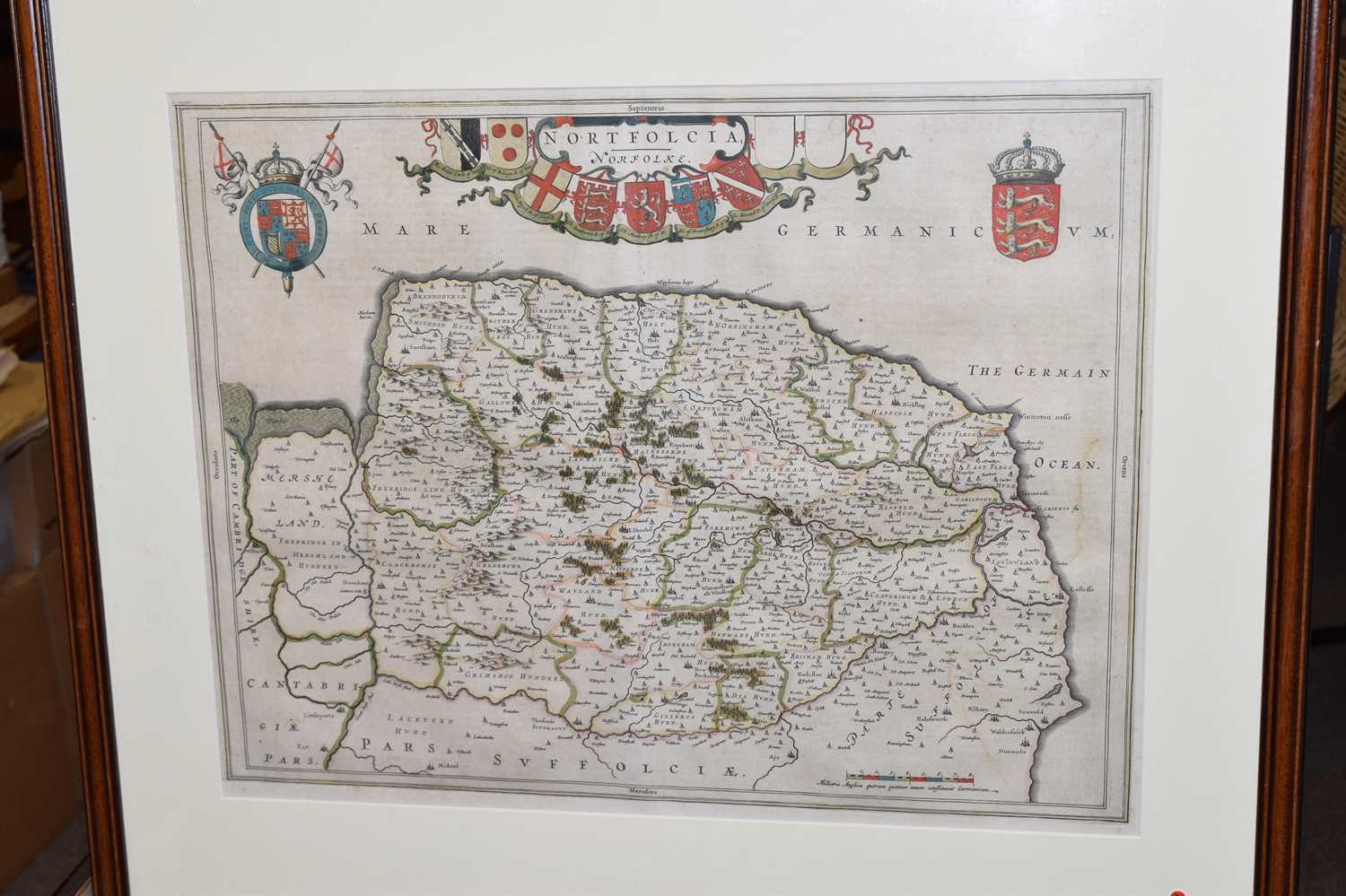 Johannes Blaeu 17th century county map of Norfolk 1662 - Image 7 of 7