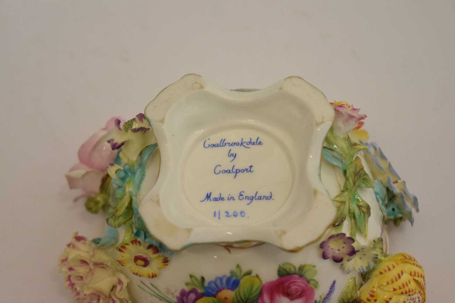 Coalbrookdale by Coalport floral encrusted porcelain lidded pot - Image 6 of 7