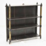 Ebonised Victorian low book shelf