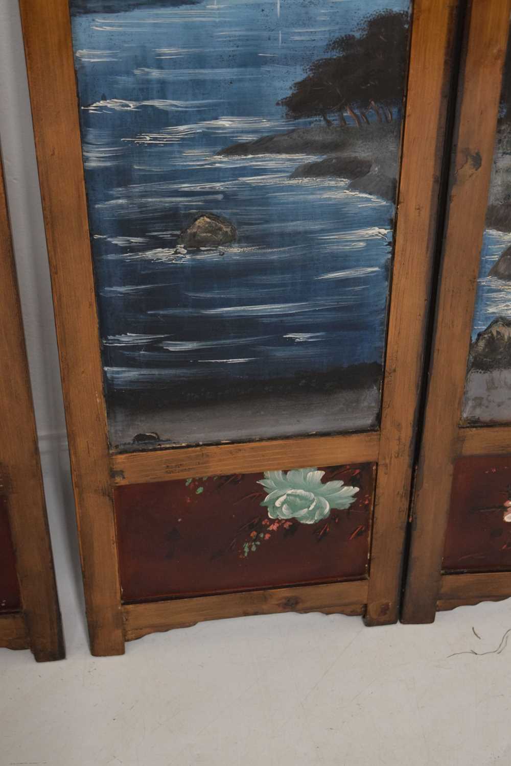 Early 20th century Japanese folding table screen with view of Mount Fuji - Image 18 of 33
