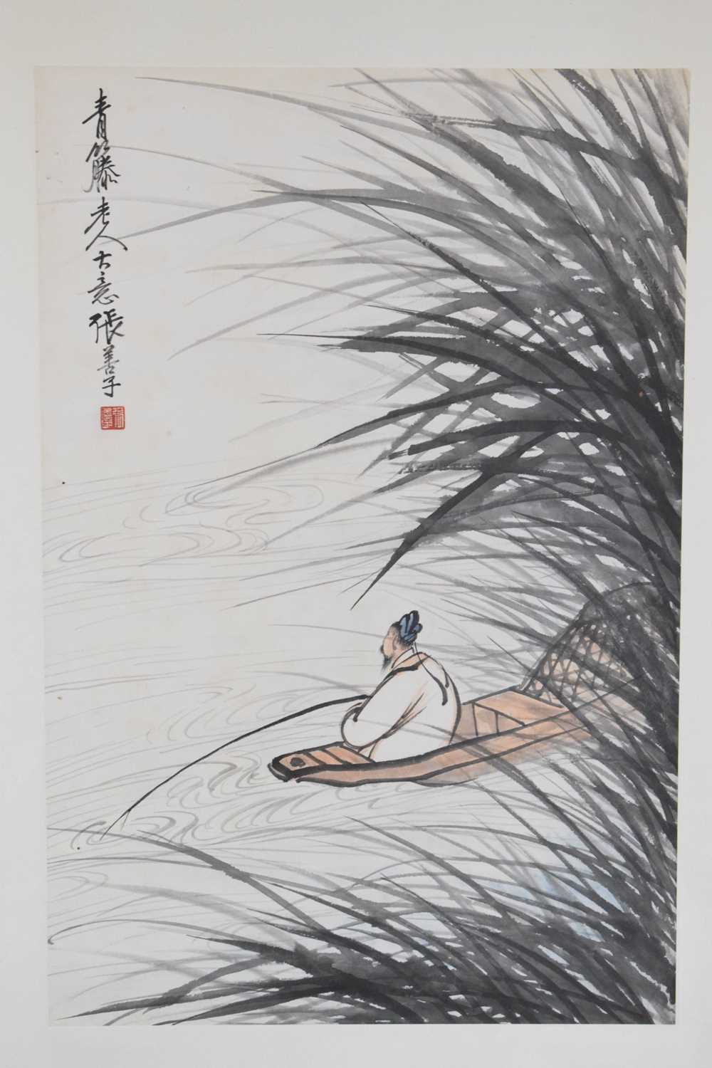 Zhang Shanzi, (1882-1940) - Chinese watercolour scroll painting - Image 7 of 12