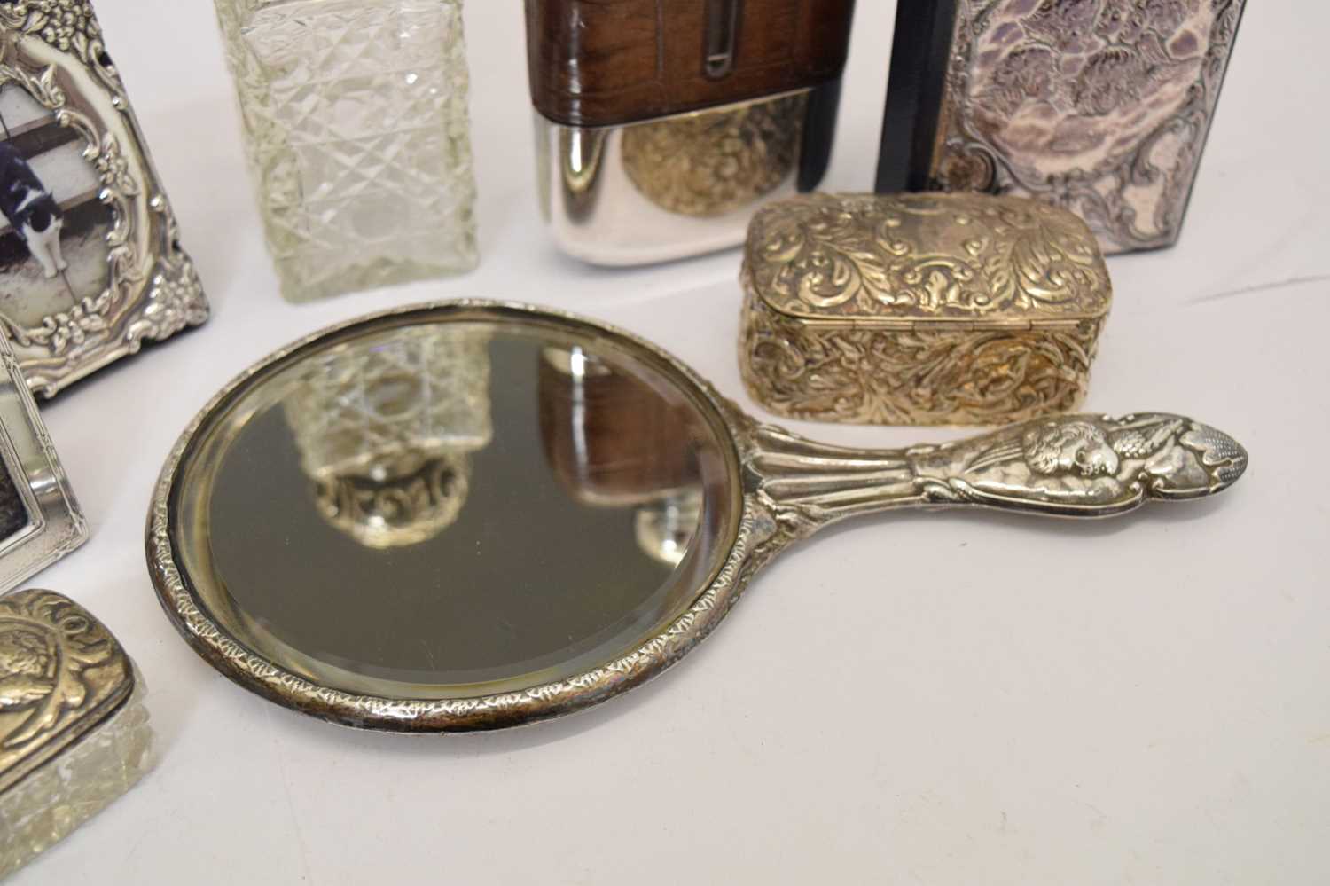 George V silver-backed hand mirror, three photo frames, etc - Image 5 of 11